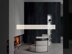 대리석 모양의 포르셀라인 타일 바닥과 벽으로 콘크리트 기판을 변형하십시오