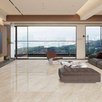 고강도 보행 구역에 적합한 흡수율 0.2% 미만 및 내한성을 갖춘 모던 스타일 베이지 대리석 무늬 포세린 타일